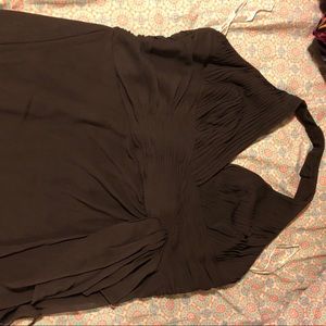 Floor length halter bridesmaids dress